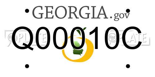 Q00010C Georgia License Plate