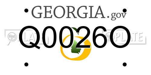 Q0026O Georgia License Plate