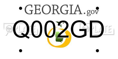 Q002GD Georgia License Plate