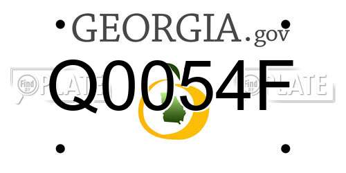 Q0054F Georgia License Plate