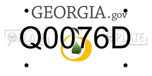 Q0076D Georgia License Plate