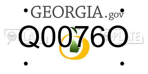 Q0076O Georgia License Plate