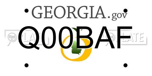 Q00BAF Georgia License Plate