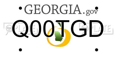 Q00TGD Georgia License Plate