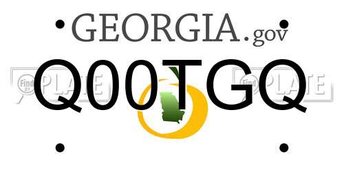 Q00TGQ Georgia License Plate