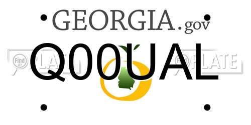 Q00UAL Georgia License Plate