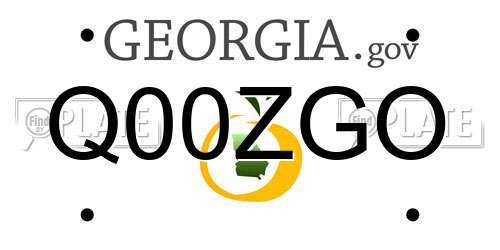 Q00ZGO Georgia License Plate