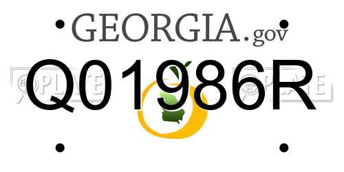 Q01986R Georgia License Plate