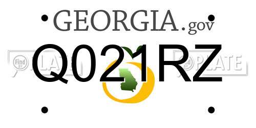 Q021RZ Georgia License Plate