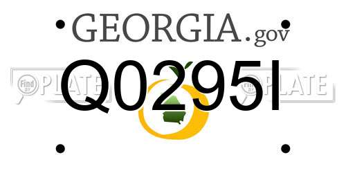 Q0295I Georgia License Plate