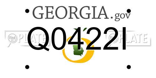 Q0422I Georgia License Plate