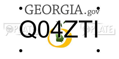 Q04ZTI Georgia License Plate