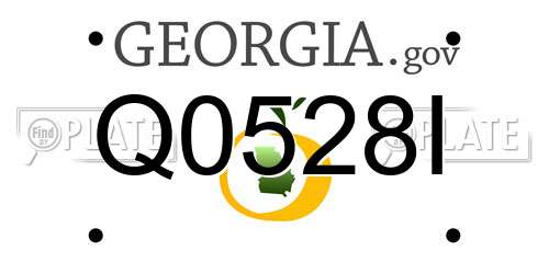 Q0528I Georgia License Plate
