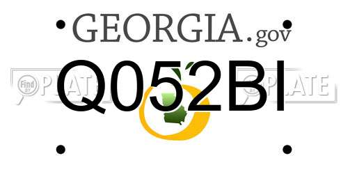 Q052BI Georgia License Plate