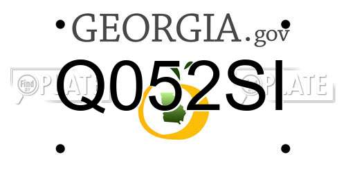 Q052SI Georgia License Plate