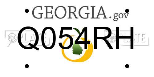 Q054RH Georgia License Plate
