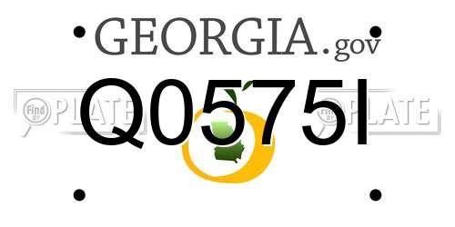 Q0575I Georgia License Plate