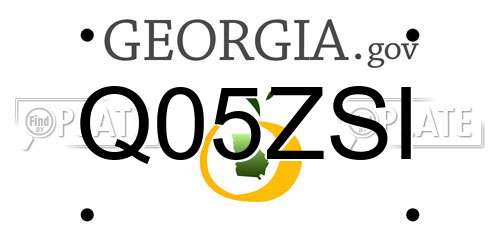 Q05ZSI Georgia License Plate