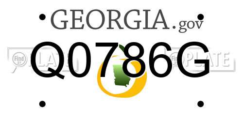 Q0786G Georgia License Plate