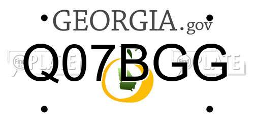 Q07BGG Georgia License Plate