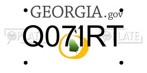 Q07IRT Georgia License Plate
