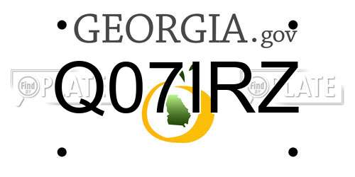 Q07IRZ Georgia License Plate