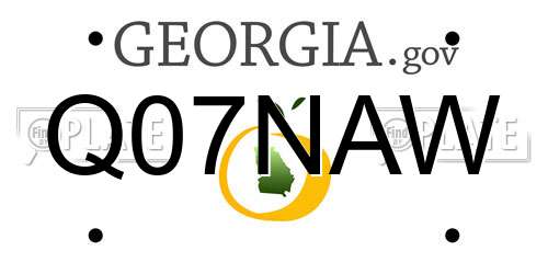 Q07NAW Georgia License Plate