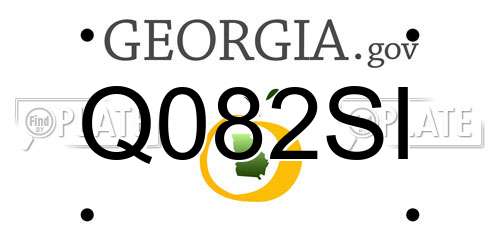Q082SI Georgia License Plate