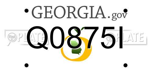 Q0875I Georgia License Plate