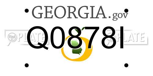 Q0878I Georgia License Plate