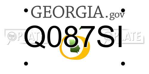 Q087SI Georgia License Plate