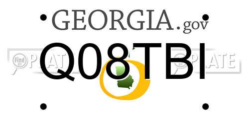 Q08TBI Georgia License Plate