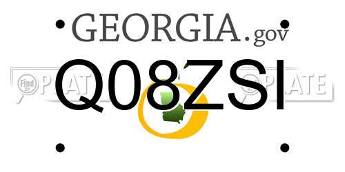 Q08ZSI Georgia License Plate