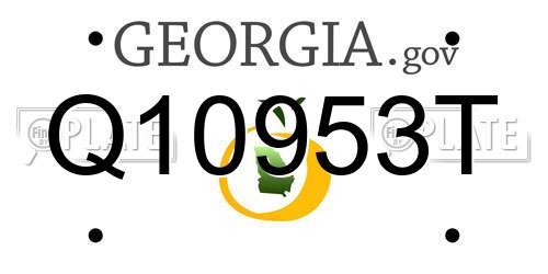 Q10953T Georgia License Plate