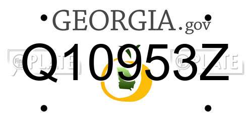 Q10953Z Georgia License Plate