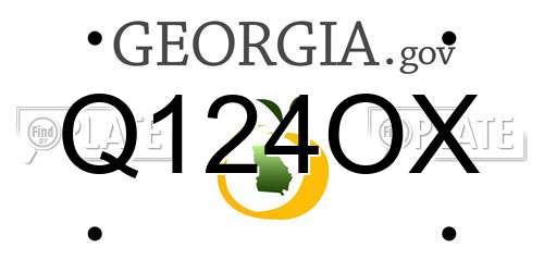 Q124OX Georgia License Plate