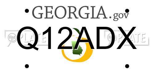 Q12ADX Georgia License Plate
