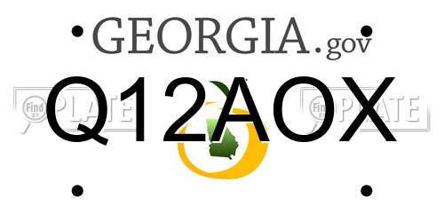 Q12AOX Georgia License Plate