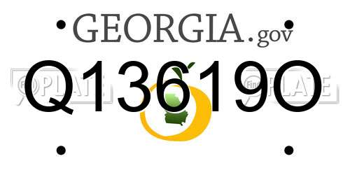 Q13619O Georgia License Plate