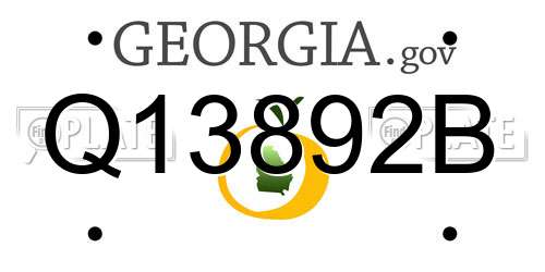 Q13892B Georgia License Plate