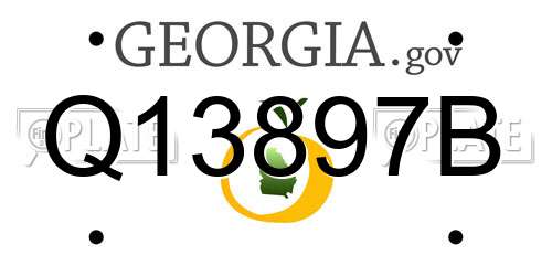 Q13897B Georgia License Plate