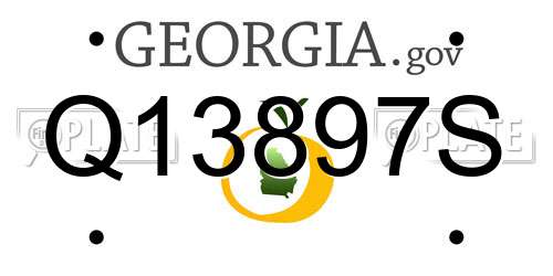 Q13897S Georgia License Plate