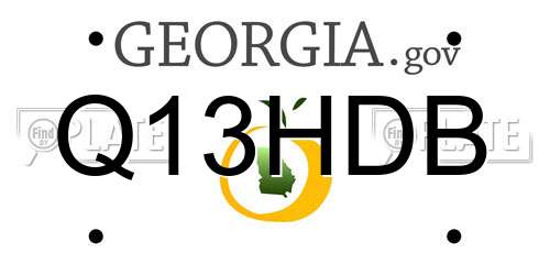 Q13HDB Georgia License Plate