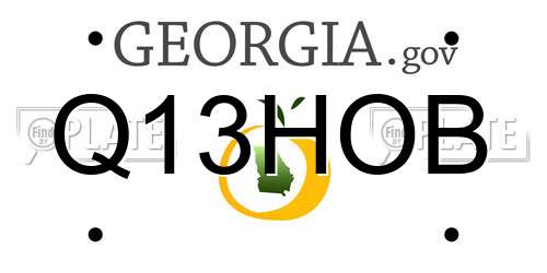 Q13HOB Georgia License Plate