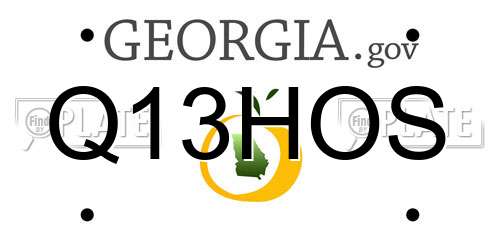 Q13HOS Georgia License Plate