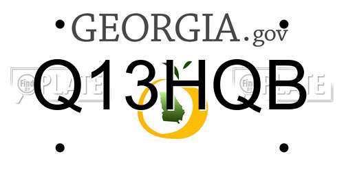 Q13HQB Georgia License Plate