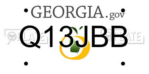 Q13JBB Georgia License Plate