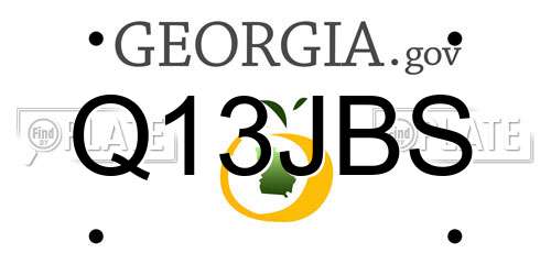 Q13JBS Georgia License Plate