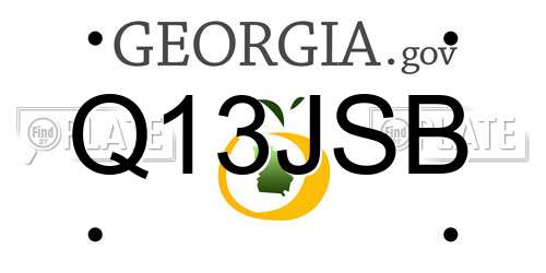 Q13JSB Georgia License Plate