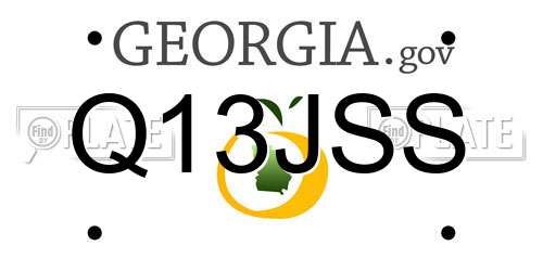 Q13JSS Georgia License Plate